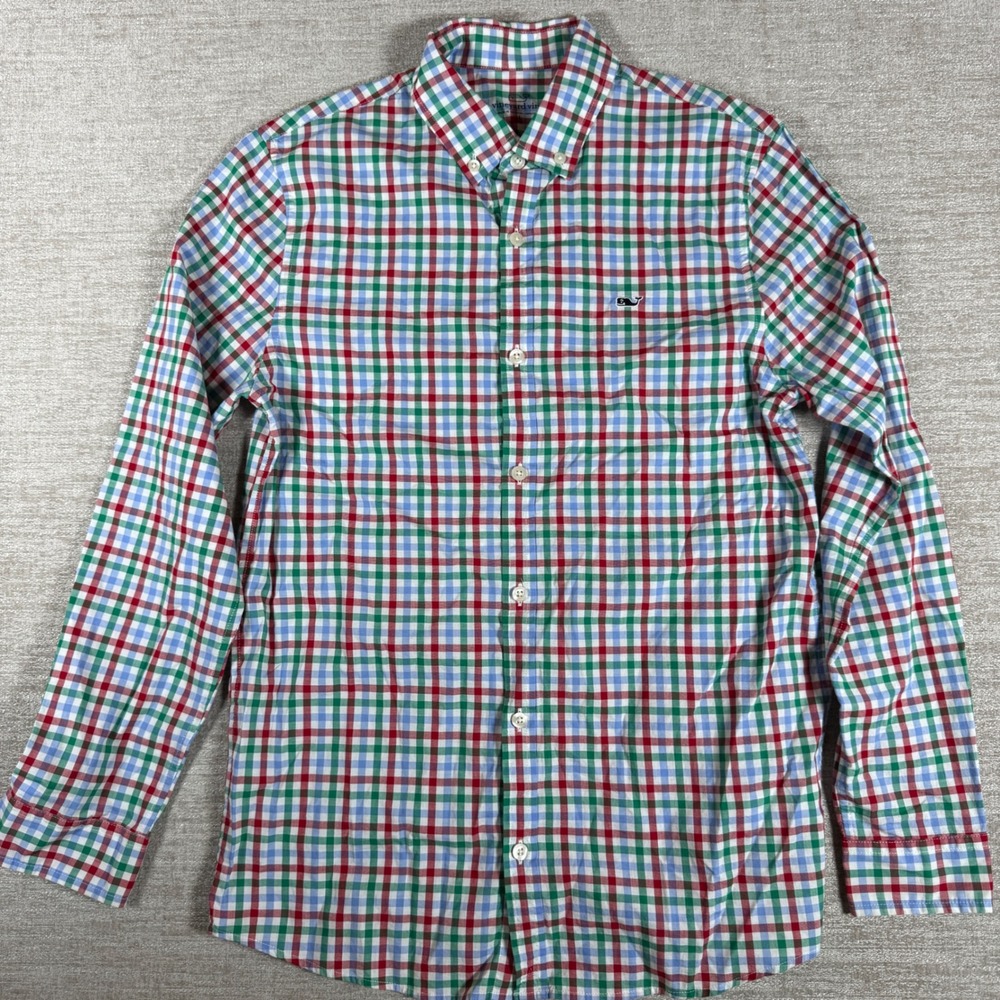 NEW 3 PACK Vineyard Vines Button Up L/S Boys L Multicolor Gingham Plaid Stretch - Picture 6 of 16
